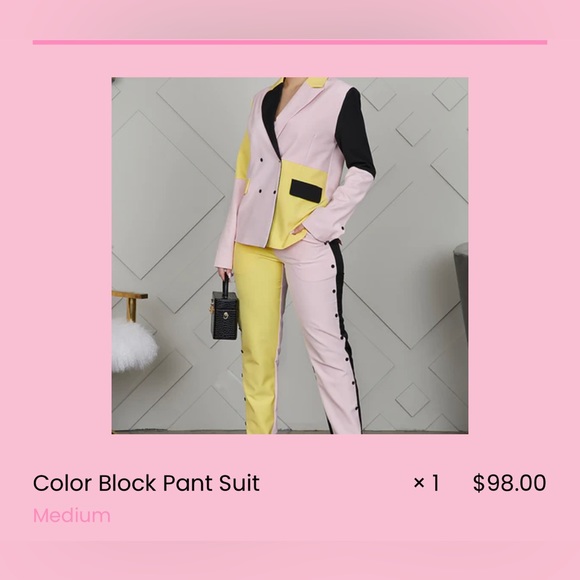 Lilly’s Kloset Color Block Suit - Picture 2 of 4